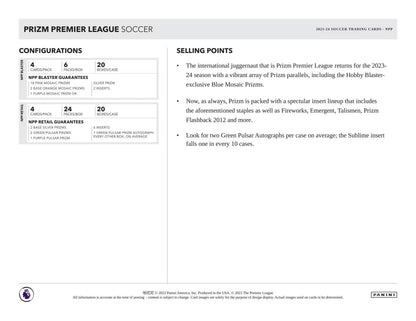 2023-24 Panini Prizm Premier League Soccer Retail Box