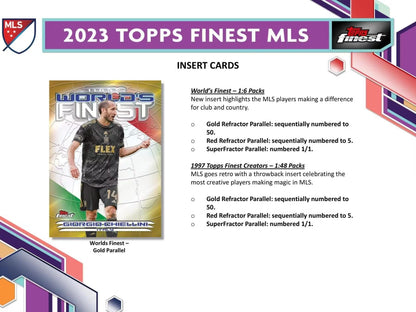 2023 Topps Finest MLS Soccer Hobby Box