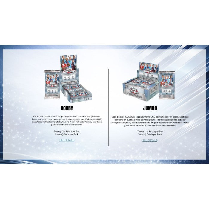 2025/26 Topps Chrome UEFA Club Competitions Soccer Jumbo Box