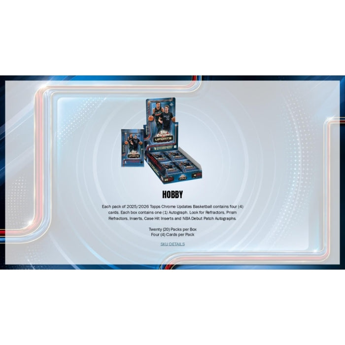 2025/26 Topps Chrome Update Series Basketball Hobby Box (Presell)