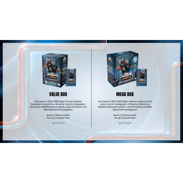 2025/26 Topps Chrome Update Series Basketball Mega Box (Presell)