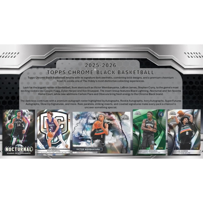 2025/26 Topps Chrome Black Basketball Hobby Box