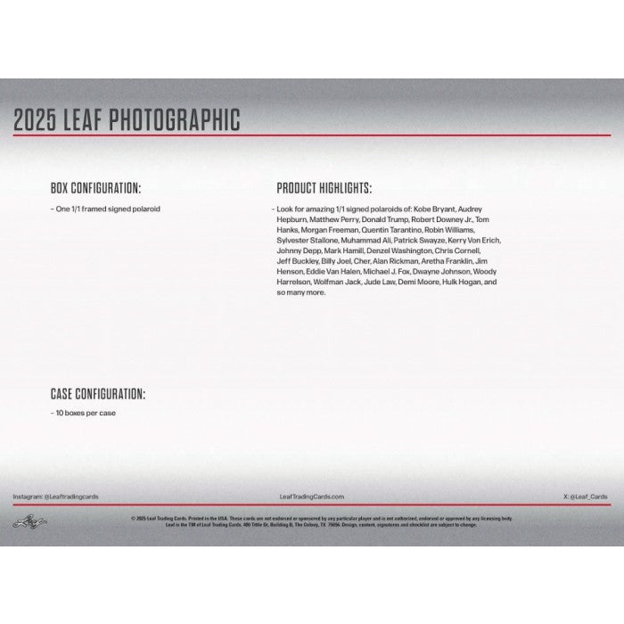 2025 Leaf Photographic Box