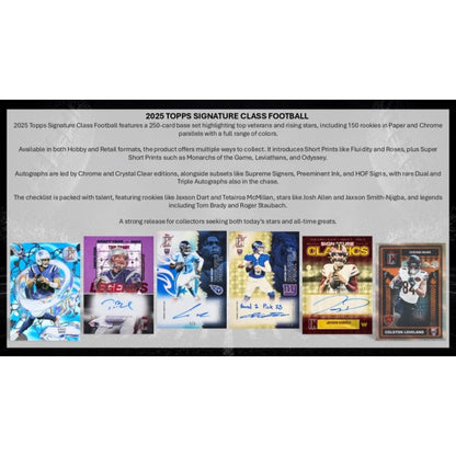 2025 Topps Signature Class Football Hobby Jumbo Box (Presell)