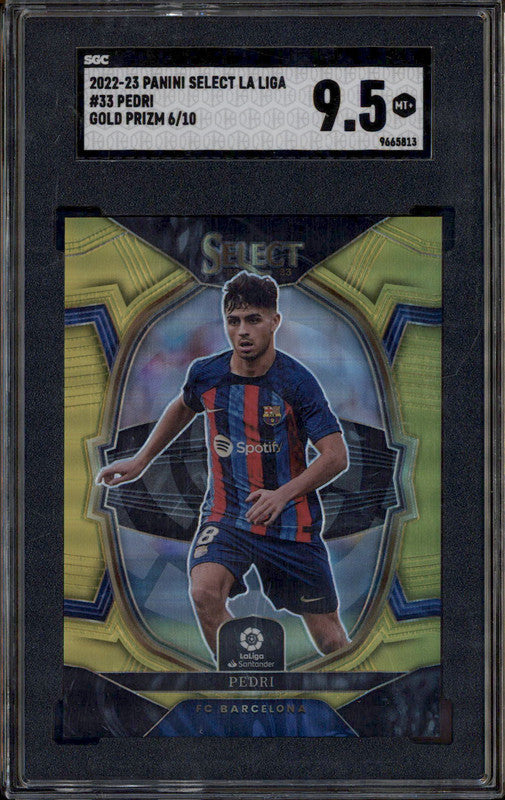 2022-23 Select La Liga Gold Prizm #33 Pedri /10 SGC 9.5