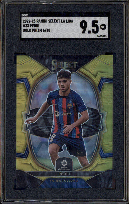 2022-23 Select La Liga Gold Prizm #33 Pedri /10 SGC 9.5