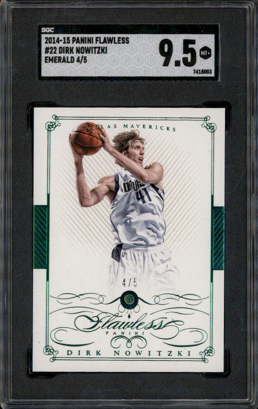2014 Panini Flawless Emerald #22 Dirk Nowitzki /5 SGC 9.5
