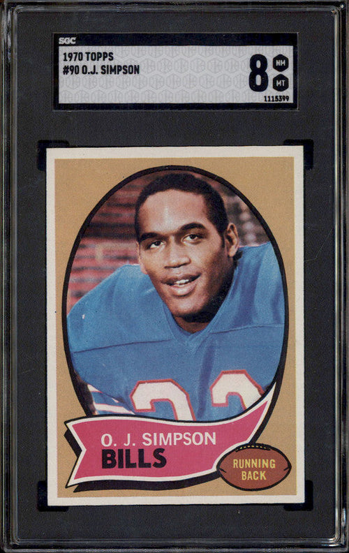 1970 Topps #90 OJ Simpson RC Rookie SGC 8