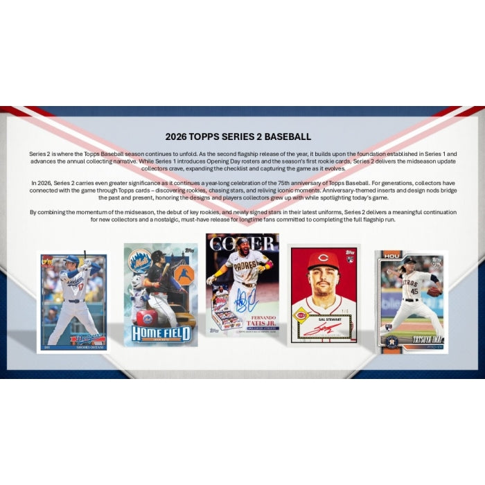 2026 Topps Series 2 Baseball Hobby Jumbo 6-Box Case (Presell)