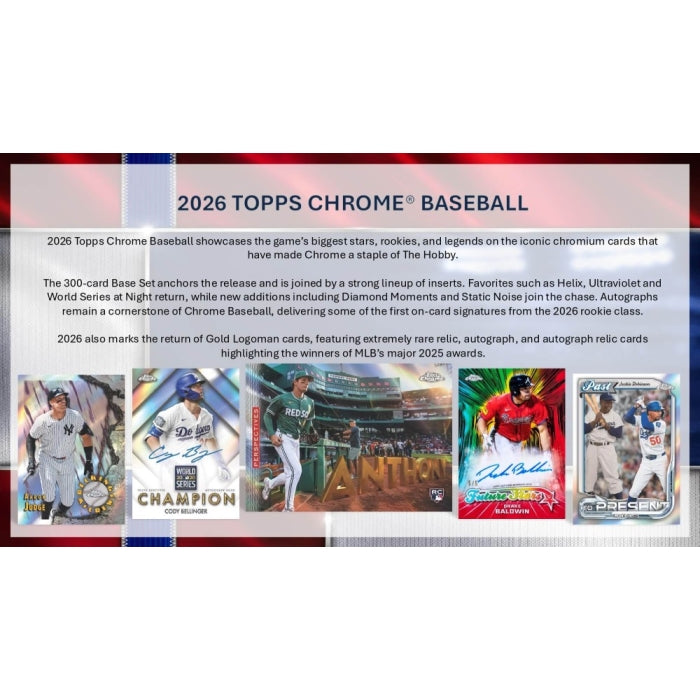 2026 Topps Chrome Baseball Blaster 40-Box Case (Presell)
