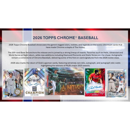 2026 Topps Chrome Baseball Hobby Box