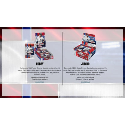 2026 Topps Chrome Baseball Hobby Jumbo Box (Presell)