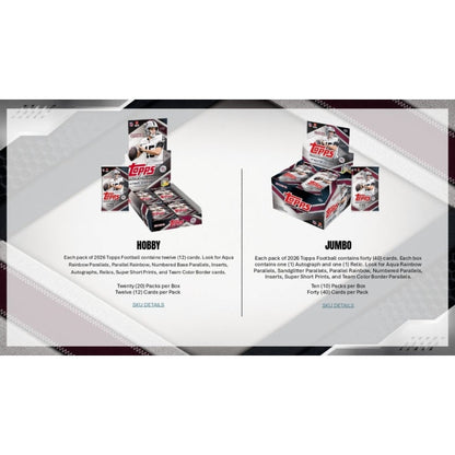 2026 Topps Football Hobby Jumbo Box (Presell)