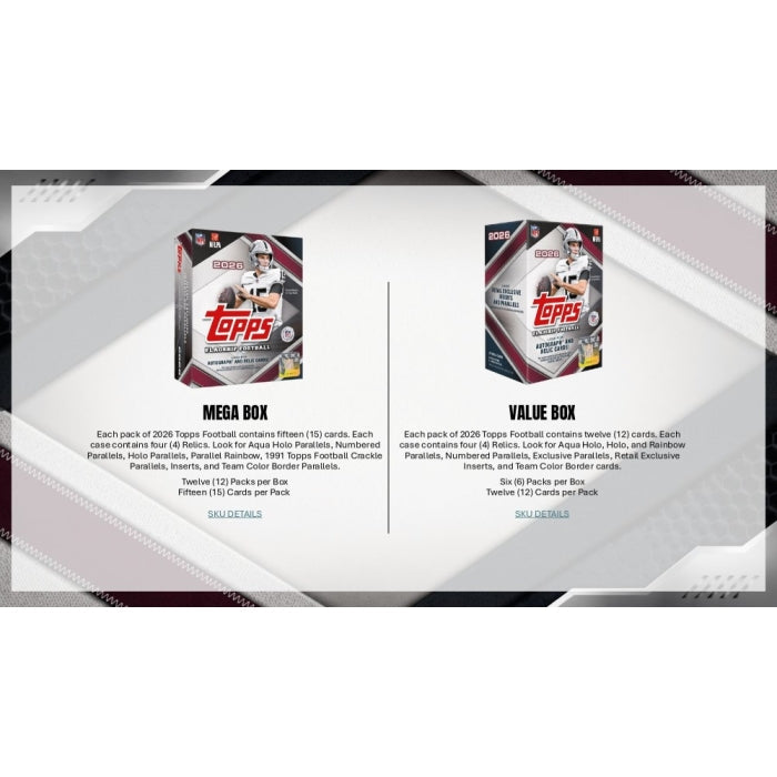 2026 Topps Football Mega 20-Box Case (Presell)