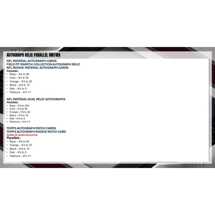 2026 Topps Football Hobby Jumbo 6-Box Case (Presell)