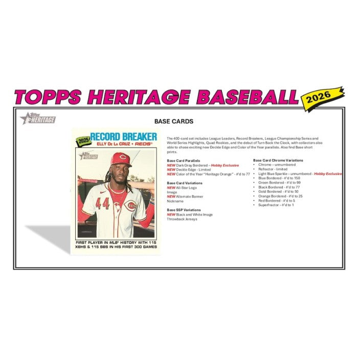 2026 Topps Heritage Baseball Hobby 12-Box Case