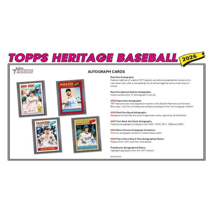 2026 Topps Heritage Baseball Hobby 12-Box Case
