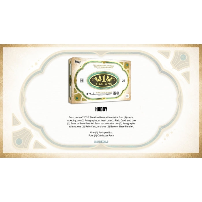 2026 Topps Tier One Baseball Hobby Box