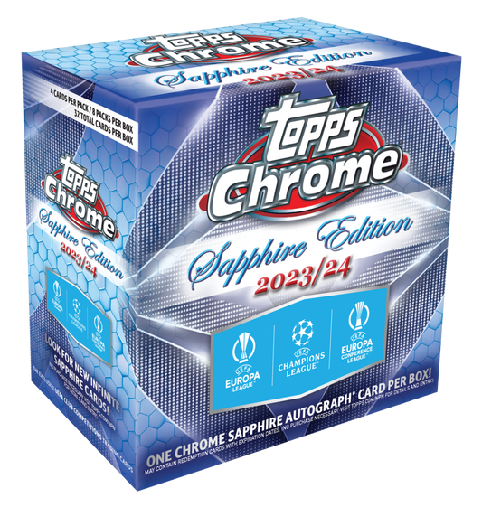 2023/24 Topps Chrome UEFA Club Competitions Sapphire Edition Soccer Box