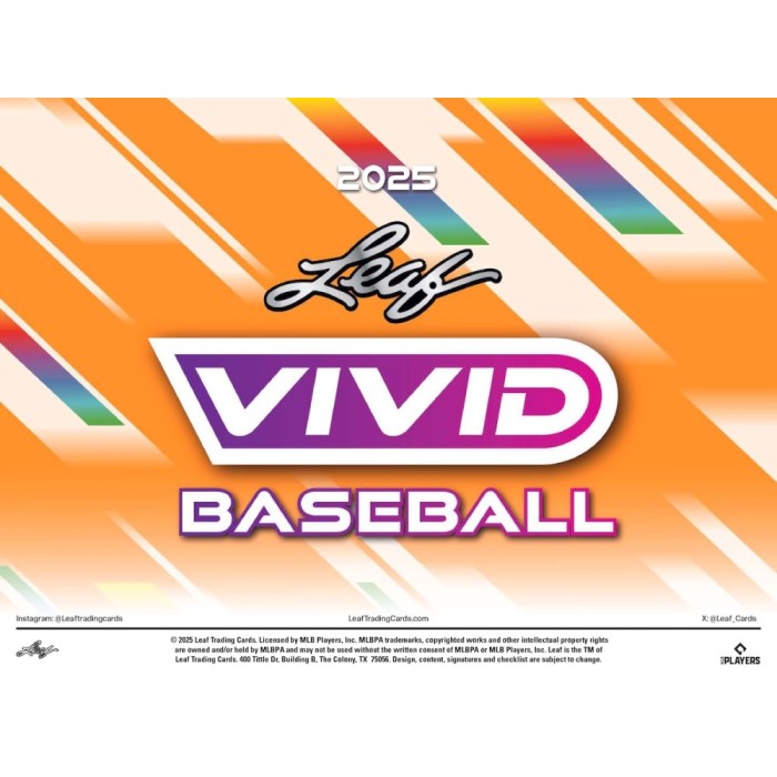 2025 Leaf Vivid Baseball Hobby Box