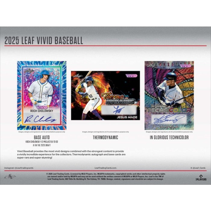 2025 Leaf Vivid Baseball Hobby Box