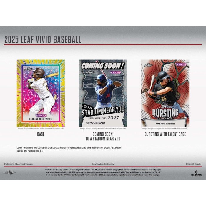 2025 Leaf Vivid Baseball Jumbo Box