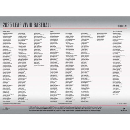 2025 Leaf Vivid Baseball Jumbo Box