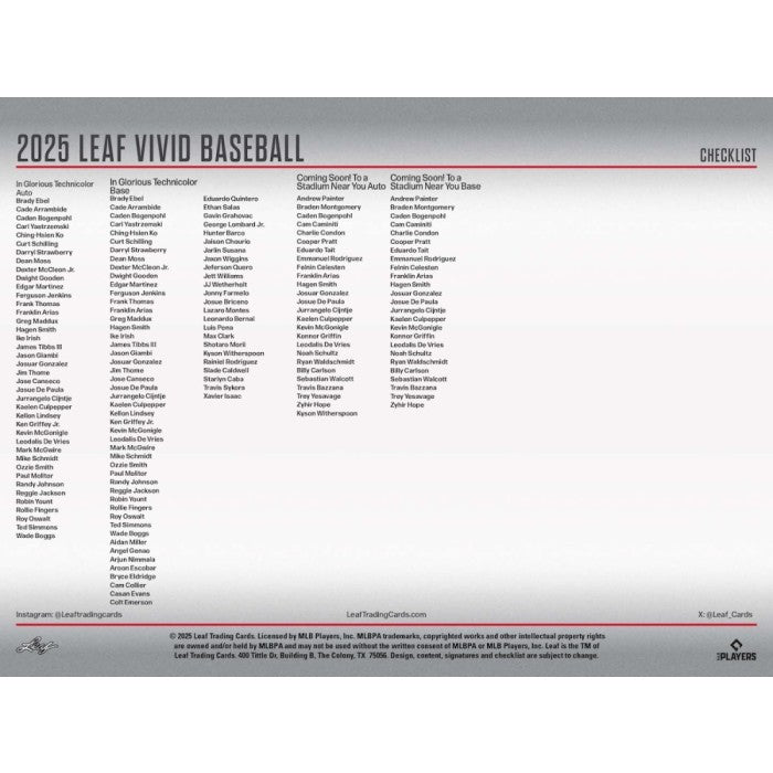 2025 Leaf Vivid Baseball Jumbo Box