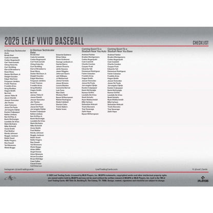 2025 Leaf Vivid Baseball Jumbo Box