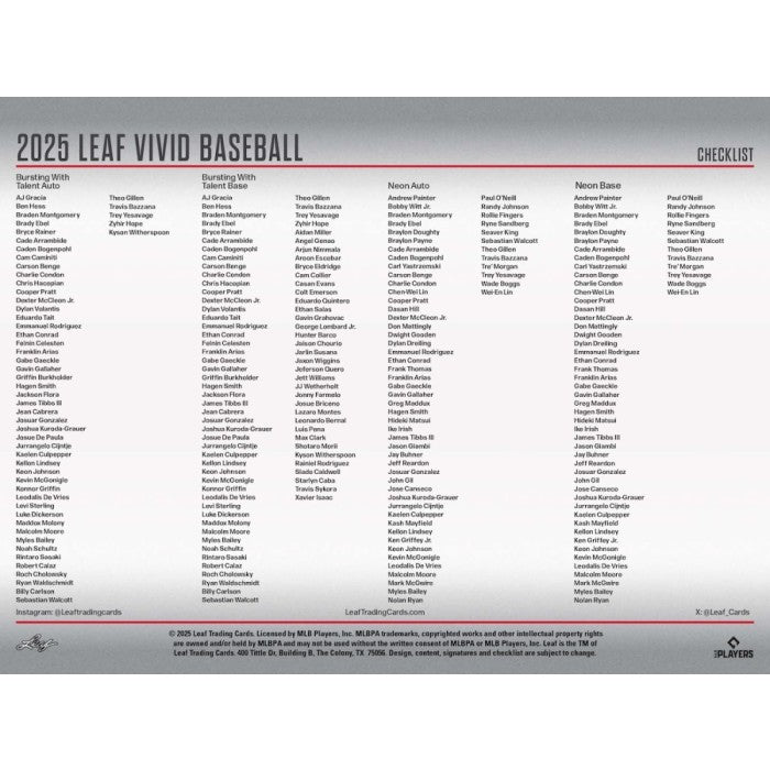 2025 Leaf Vivid Baseball Jumbo Box