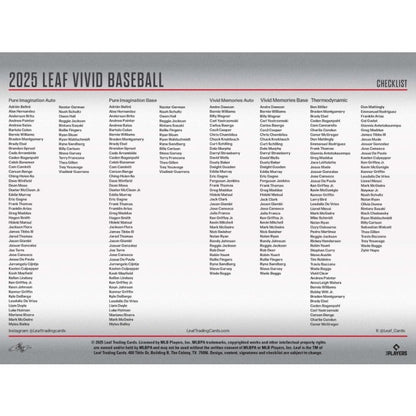 2025 Leaf Vivid Baseball Jumbo Box