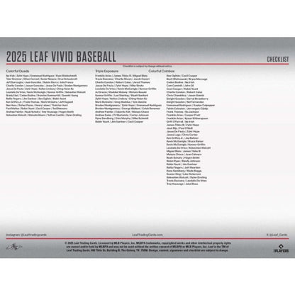 2025 Leaf Vivid Baseball Hobby Box