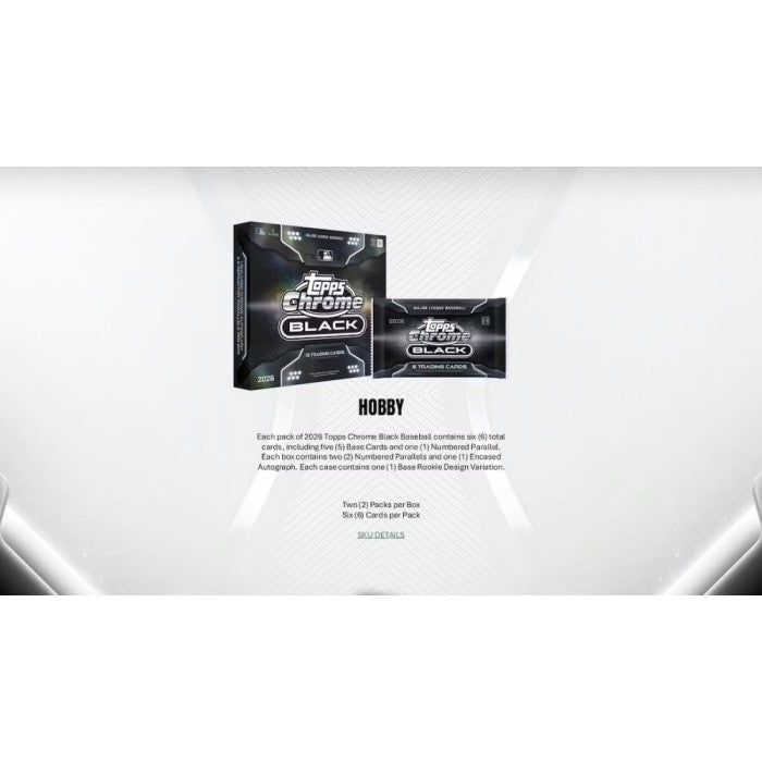 2026 Topps Chrome Black Baseball Hobby 12-Box Case