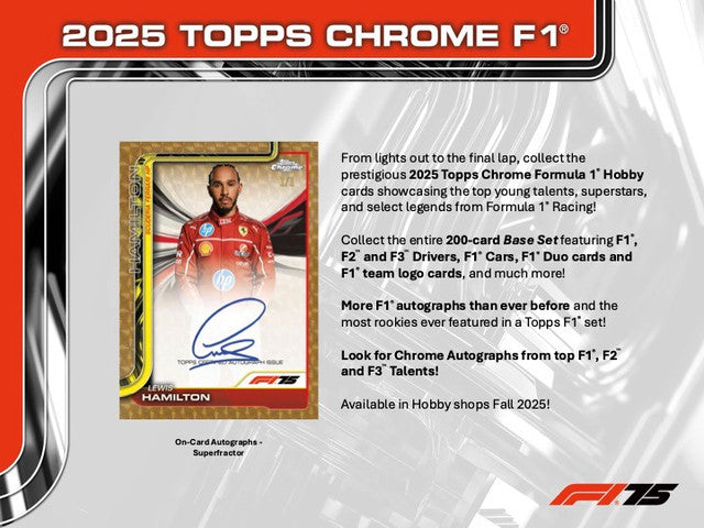 2025 Topps Chrome F1 Formula 1 6-Pack Blaster 40-Box Case (Presell)