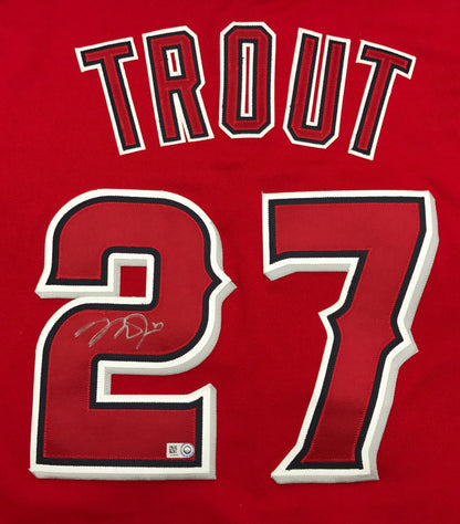 Mike Trout Autographed Red Angels Authentic Jersey