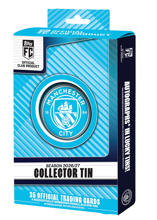 2026-27 Topps Soccer Manchester City FC Club Collector Tin 24-Tin Case