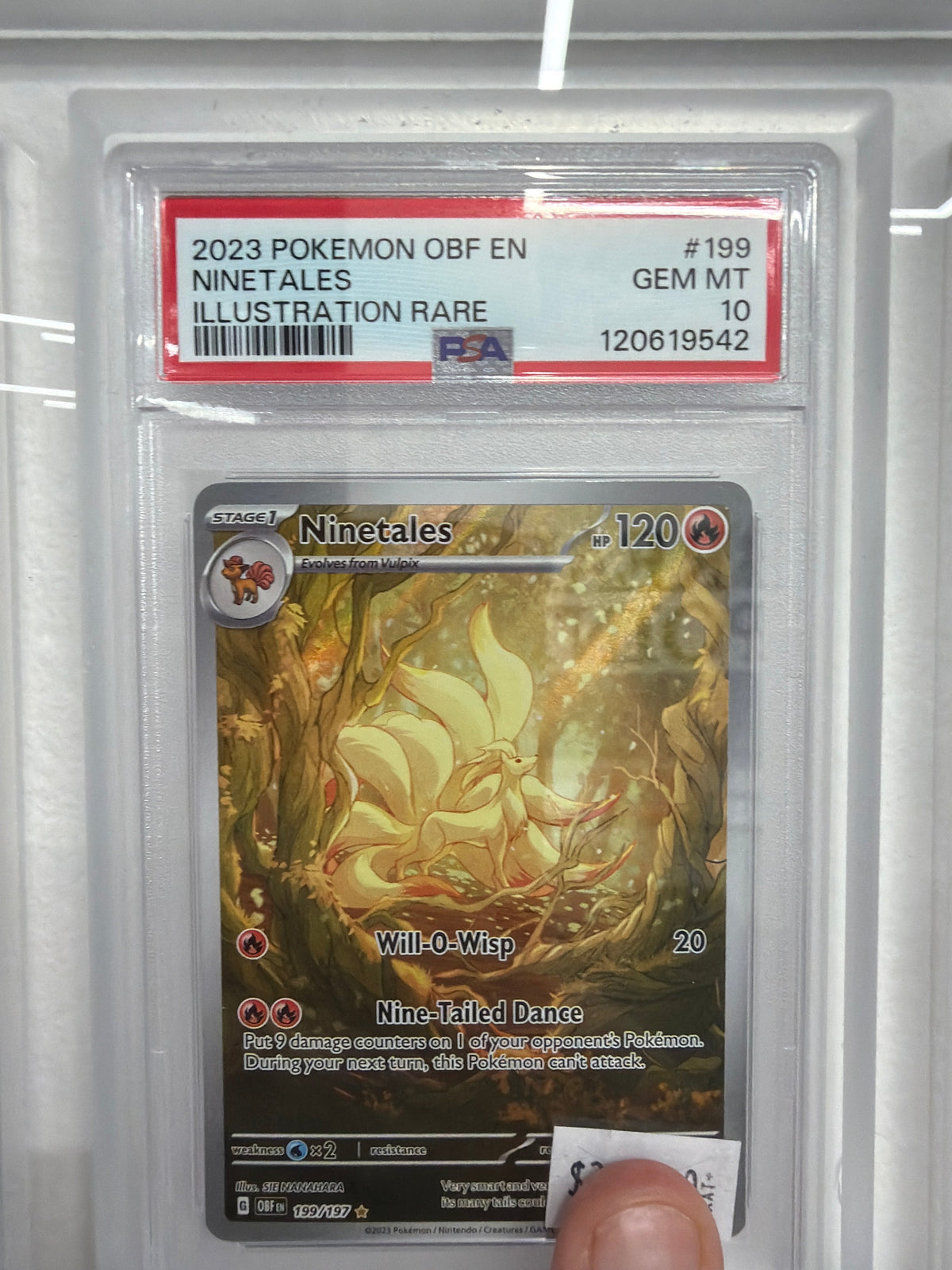 2023 POKEMON OBF EN NINETALES ILLUSTRATION RARE #199 PSA GEM MINT 10