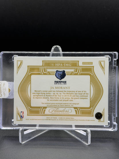 2024-25 Panini Flawless #HPA-JMG Ja Morant Horizontal Patch Auto Gold #/10
