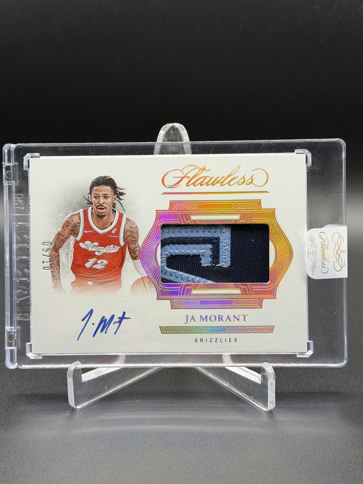 2024-25 Panini Flawless #HPA-JMG Ja Morant Horizontal Patch Auto Gold #/10