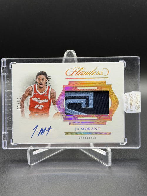 2024-25 Panini Flawless #HPA-JMG Ja Morant Horizontal Patch Auto Gold #/10