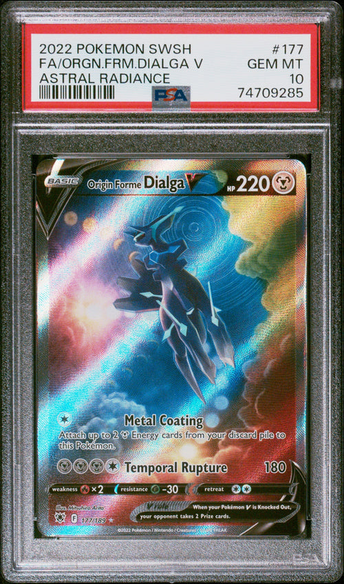 2022 Pokemon SWSH Astral Radiance #177 Ful Art Origin Forme Dialga V PSA 10