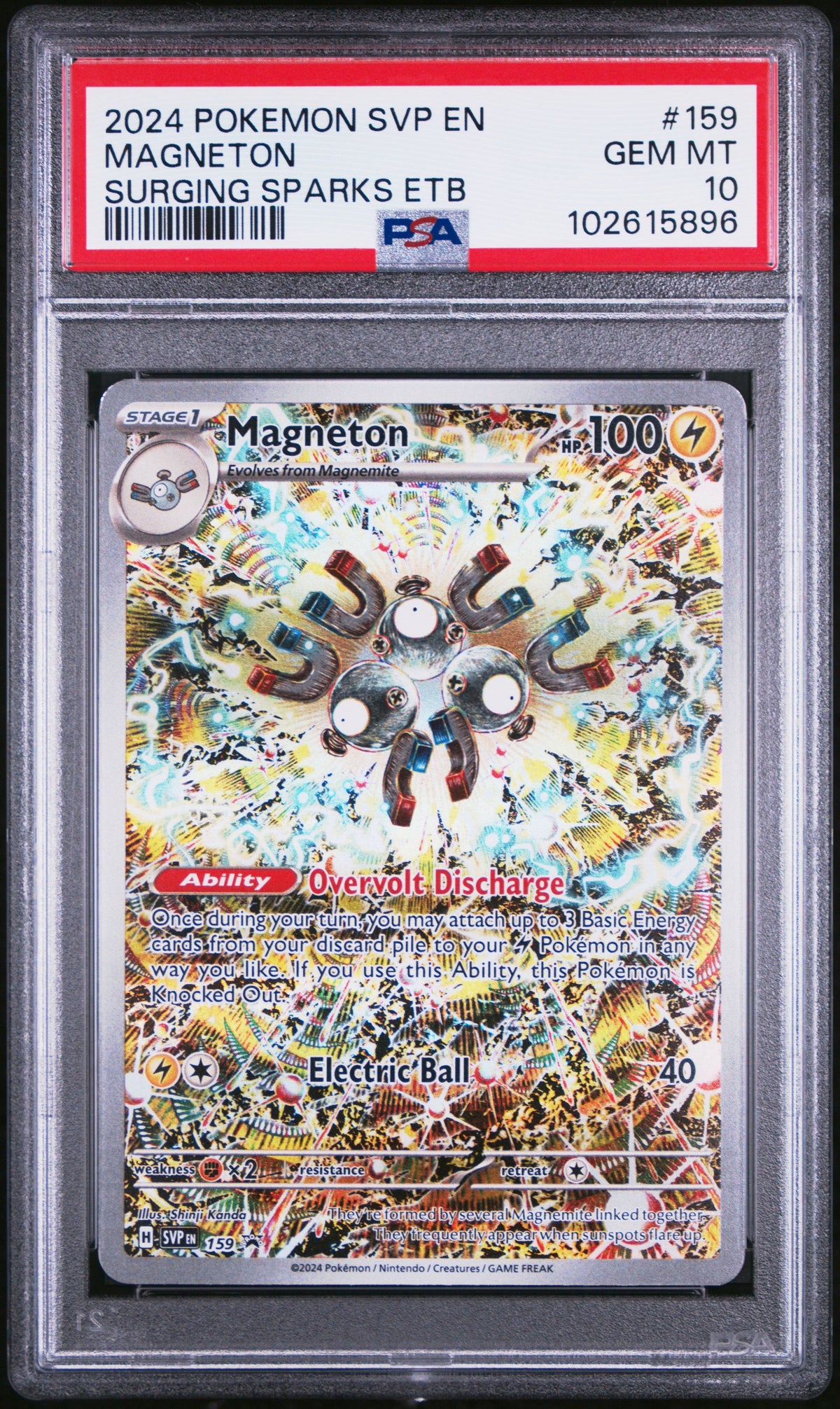 2024 Pokemon Svp En-Sv Black Star Promo #159 Magneton Surging Sparks Etb PSA 10