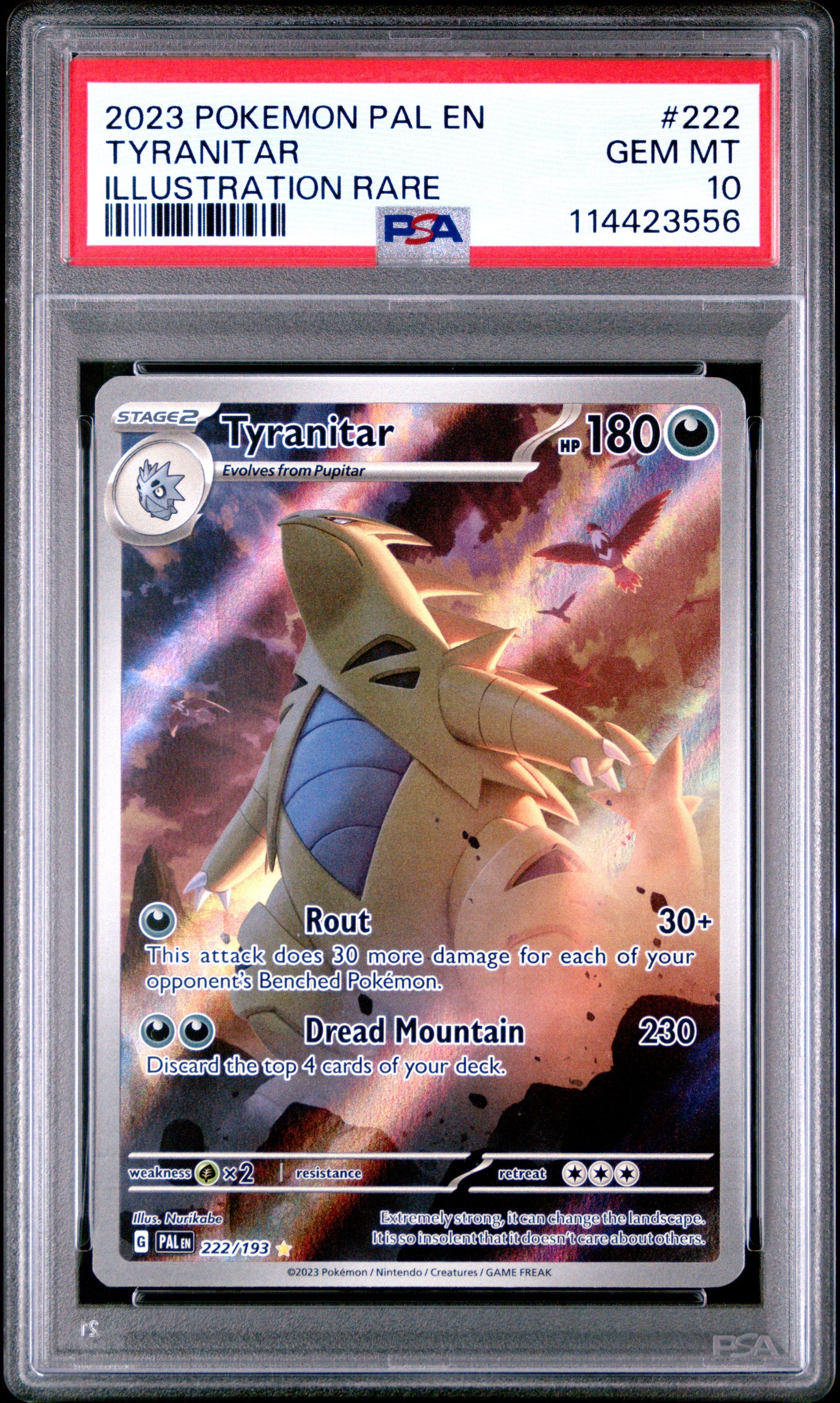 2023 Pokemon Pal En-Paldea Evolved #222 Tyranitar Illustration Rare PSA 10