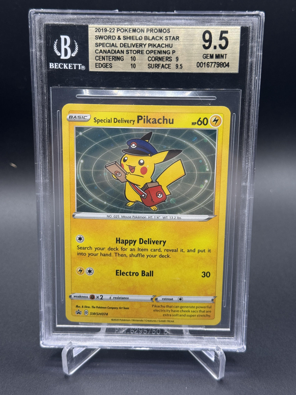 2019-22 Pokemon Black Star Promos #SWSH074 Special Delivery Pikachu BGS 9.5