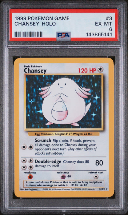 1999 Pokemon Game #3 Chansey Holo PSA 6