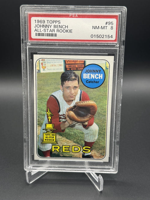 1969 Topps All-Star Rookie #95 Johnny Bench PSA 8