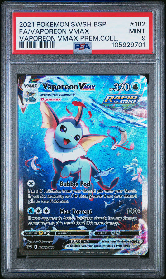 Pokemon SWSH: Sword & Shield Promo #SWSH182 Vaporeon VMAX PSA 9