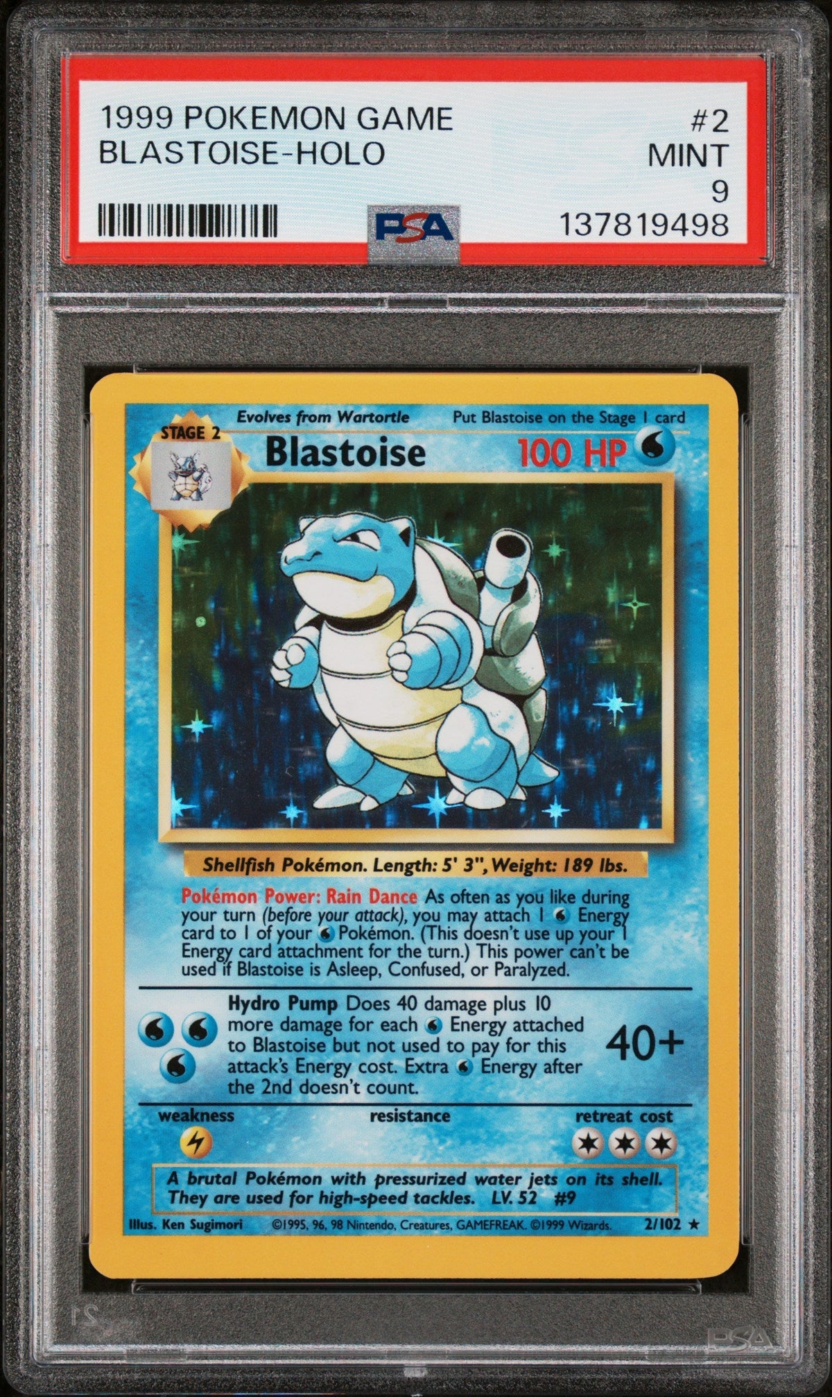 Pokemon Base Set #002/102 Blastoise Holo PSA 9
