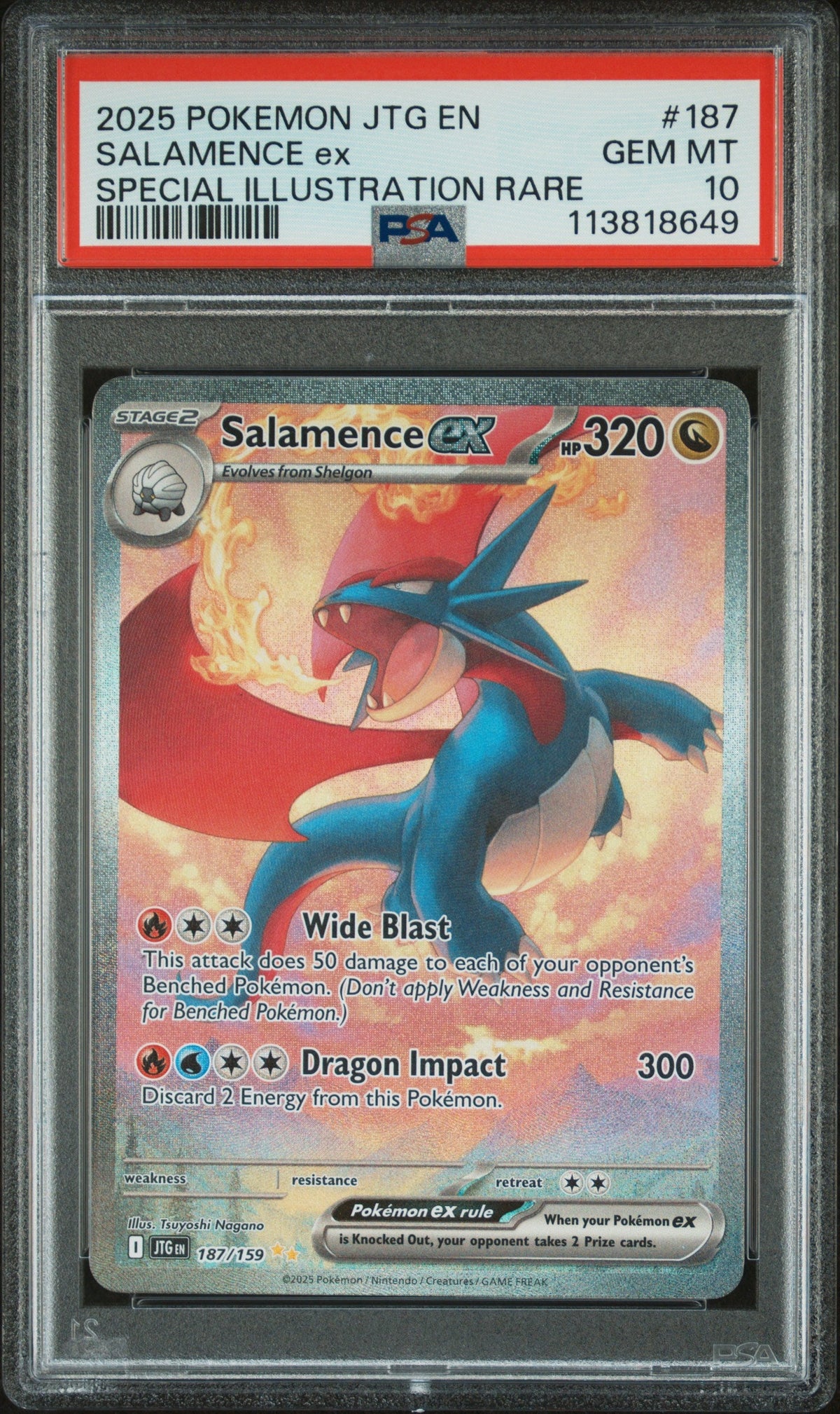 Pokemon Journey Together #187 Salamence ex Special Illustration Rare PSA 10