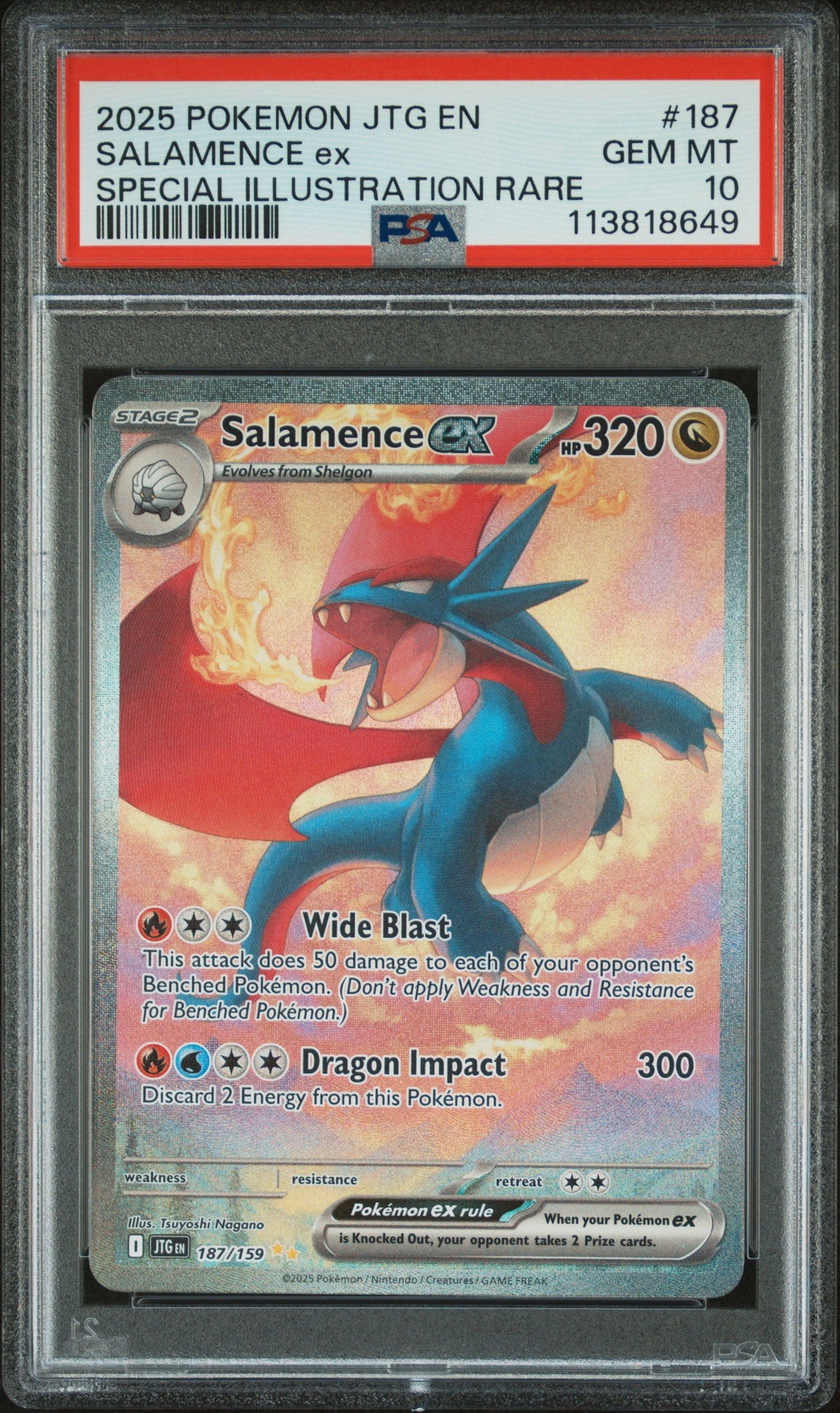 Pokemon Journey Together #187 Salamence ex Special Illustration Rare PSA 10